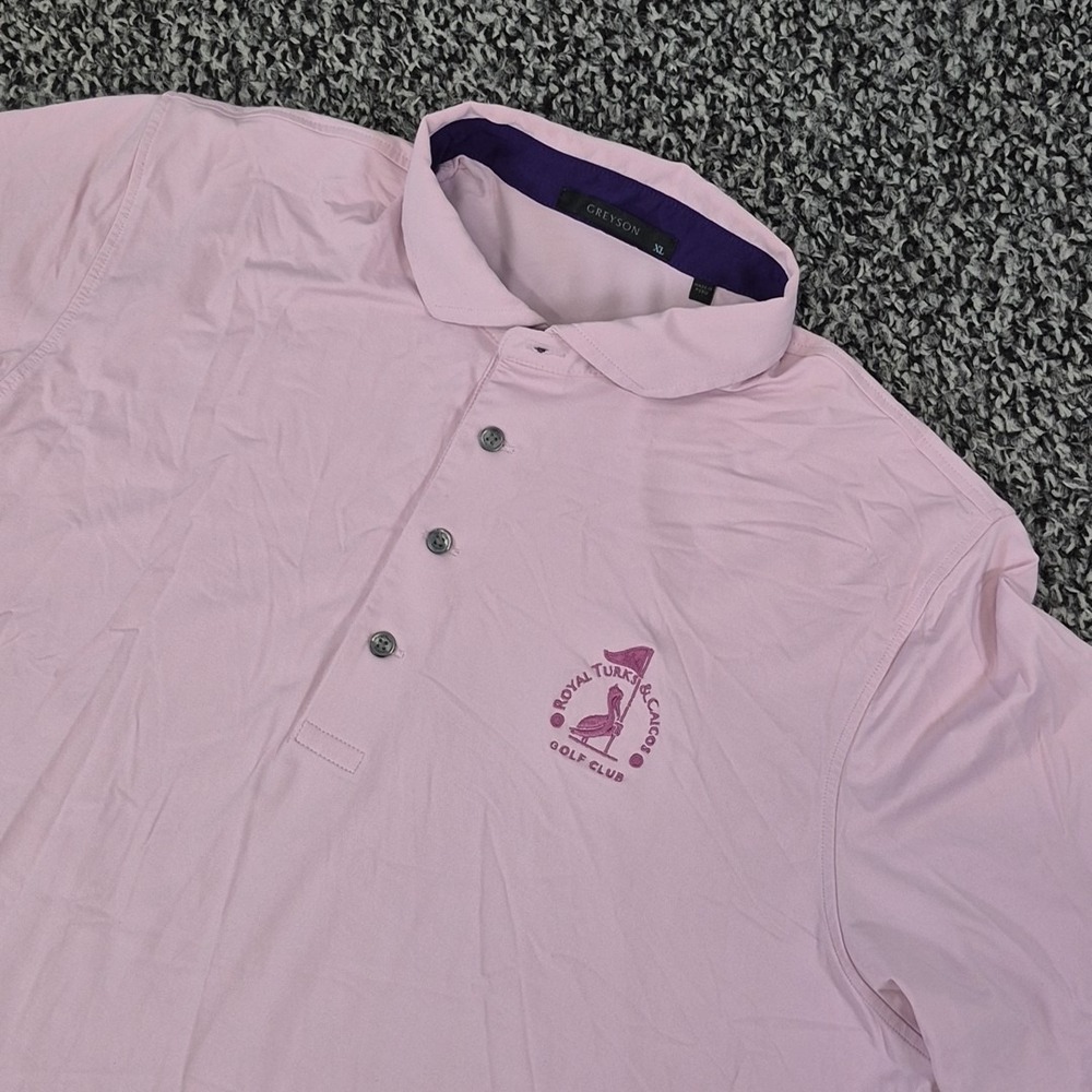 Greyson Shirt Mens XL Pink Polo Golf Performance Sports Casual Turks‎ and Caicos